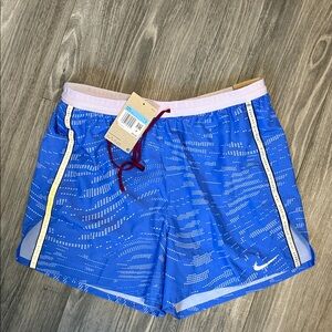 Nike Blue Patterned Running Shorts